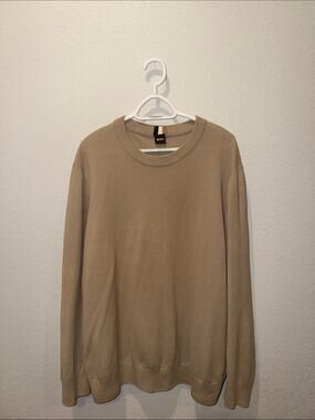 Boss Men's Crewneck Sweater in Beige